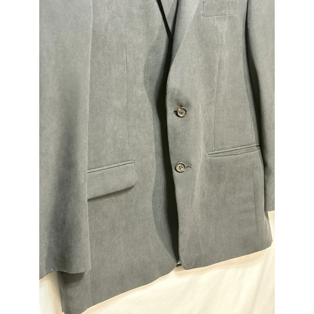 Lauren Ralph Lauren Faux Micro Suede Dark Gray Sport Coat 2 Button Blazer 44R